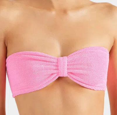Hunza G Tina Crinkle Strapless Bikini In Pink