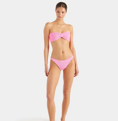 Hunza G Tina Crinkle Strapless Bikini In Pink