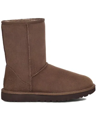 Ugg Classic Short Ii High Heels Ankle Boots In Brown Suede In Brown