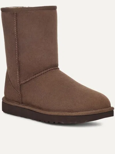 Ugg Classic Short Ii High Heels Ankle Boots In Brown Suede In Brown