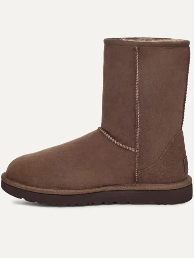 Ugg Classic Short Ii High Heels Ankle Boots In Brown Suede In Brown