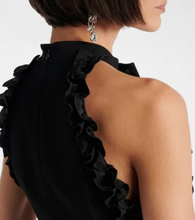Alessandra Rich Black Stretch Crepe Mini Dress In Black