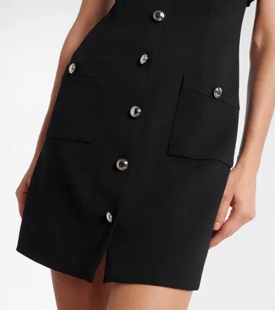 Alessandra Rich Black Stretch Crepe Mini Dress In Black