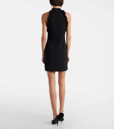 Alessandra Rich Black Stretch Crepe Mini Dress In Black