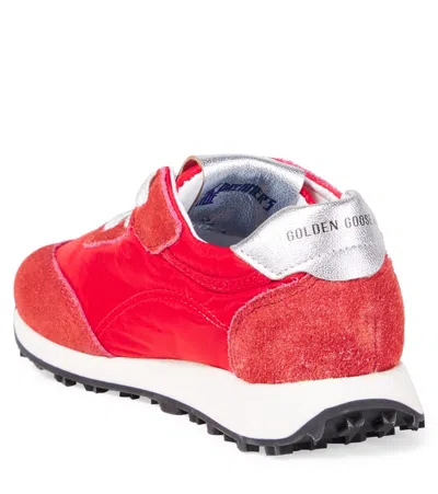 Golden Goose Running Marathon Suede-trimmed Sneakers In Red