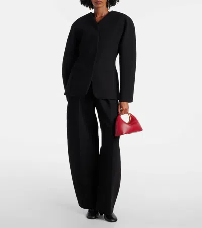 Jacquemus Calino Small Leather Tote Bag In Red