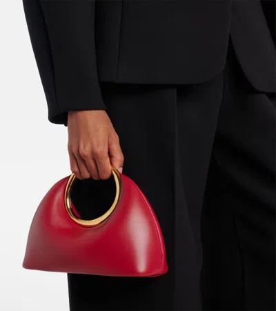 Jacquemus Calino Small Leather Tote Bag In Red