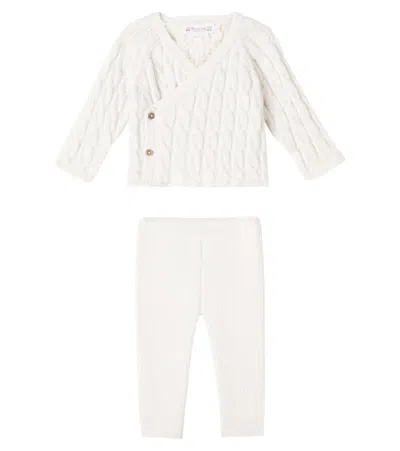 Bonpoint Baby Jalina Sweater And Pants Set In White