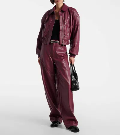Rotate Birger Christensen Rotate Burgundy Polyester Pants In Brown