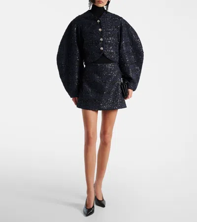 Rotate Birger Christensen Rotate Dark Blue Polyester Miniskirt In Blue