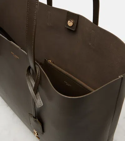 Saint Laurent Shopping Large Leather Tote Bag In Green