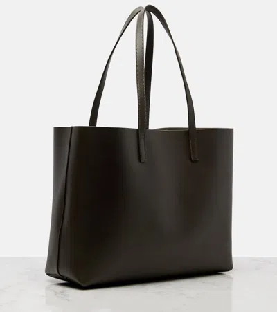 Saint Laurent Shopping Large Leather Tote Bag In Green