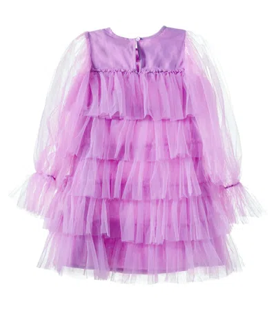 Tutu Du Monde Lady Violet Embellished Cotton Tulle Dress In Purple