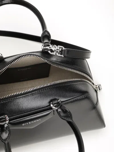 Givenchy Mini Antigona Ew Top Handle Bag In Calf Leather In Black