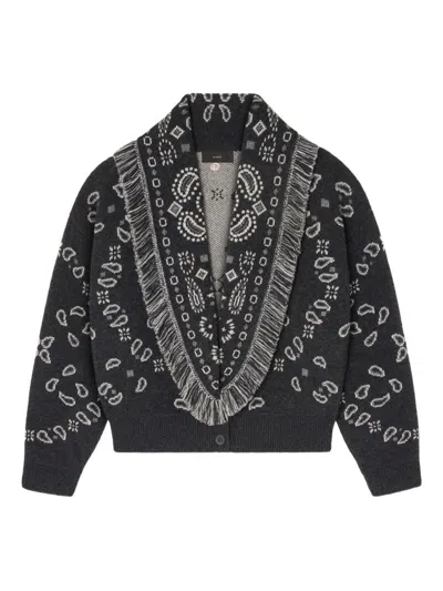 Alanui Bandana Wool And Cashmere Cardi-bomber In Black