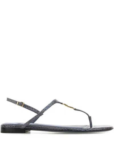 Fendi Green Open Toe Sandals In Blue