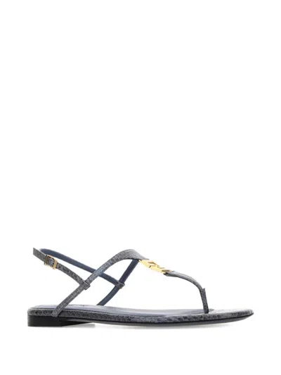 Fendi Green Open Toe Sandals In Blue