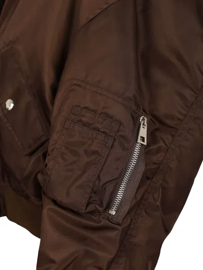 Givenchy Cropped Bomber Jacket With High Collar And Front Zip Closure In Brown