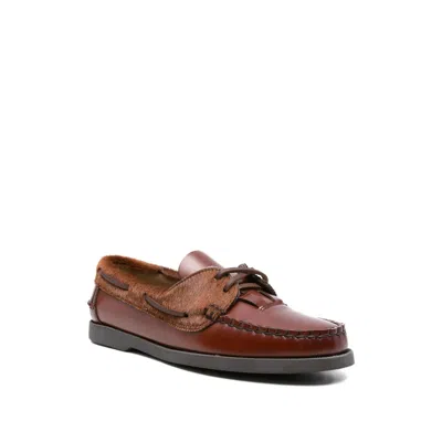 Hereu Leather Boat Shoes In Multi