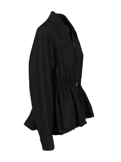 Loewe Womens Black Drawstring-waist Cotton-blend Jacket In Black