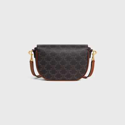Celine Folco Shoulder Bag In Triomphe Canvas