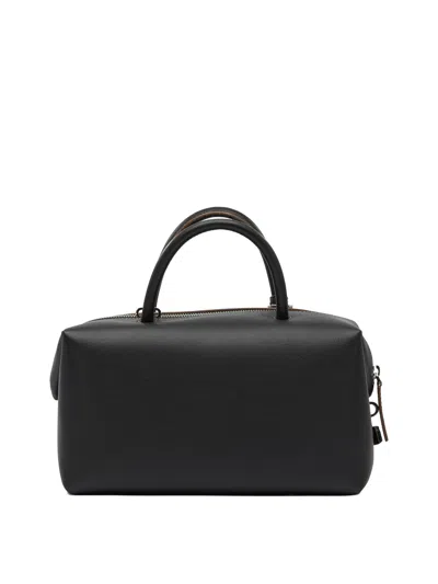 Max Mara Medium Leather Top Handle Bag In Black