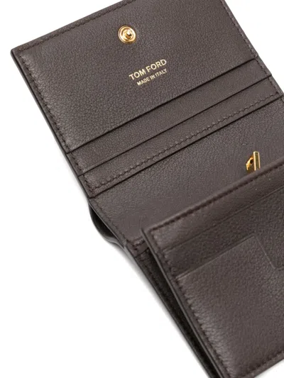 Tom Ford Padlock Leather Wallet In Brown