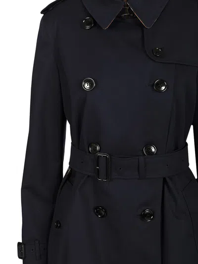 Burberry Kensingtonsht Org Coats Blue In Black