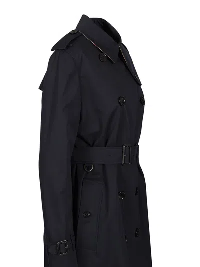 Burberry Kensingtonsht Org Coats Blue In Black