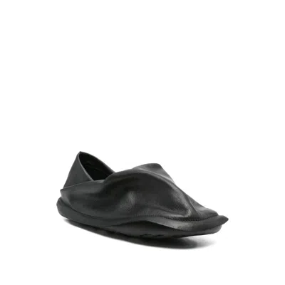 Camper X Issey Miyake Peu Form Leather Slippers In Black