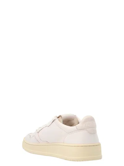Autry Smooth Leather Low-top Sneakers With Perforated Detailing In White