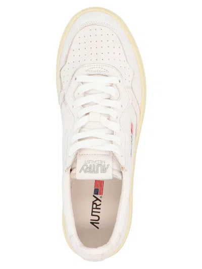 Autry Smooth Leather Low-top Sneakers With Perforated Detailing In White