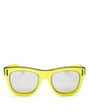 GIVENCHY Rave Collection Square Mirrored Sunglasses, 52mm,1731055YELLOWFLUORECENT/SILVERMIRROR