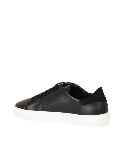 Axel Arigato 90 Clean Black Low Top Sneakers With Logo Lettering On The Side In Leather Man In Black