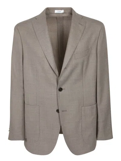 Boglioli Beige Hopsack Jacket In Gray