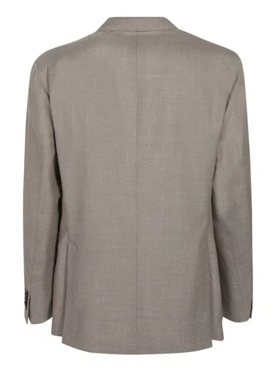 Boglioli Beige Hopsack Jacket In Gray