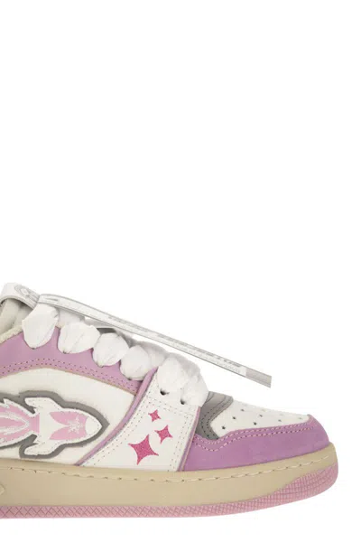 Enterprise Japan Ej Egg Rocket - Leather Trainers With Logo In Multi