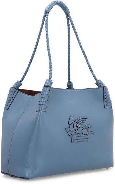 Etro Women's Libra Small Leather Tote In Blue