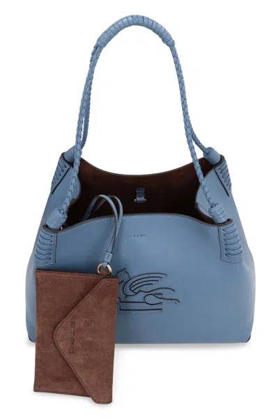 Etro Women's Libra Small Leather Tote In Blue