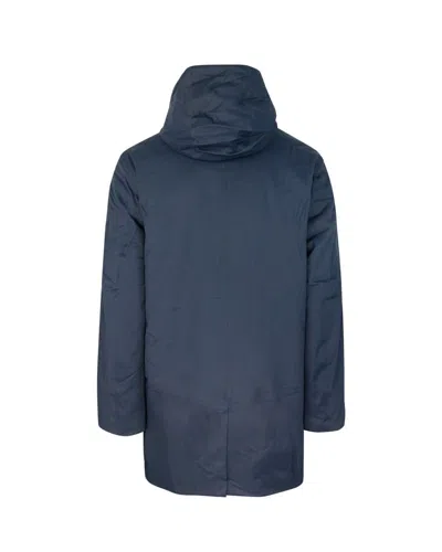 K-way Hooded Logo-patch Jacket In Blue