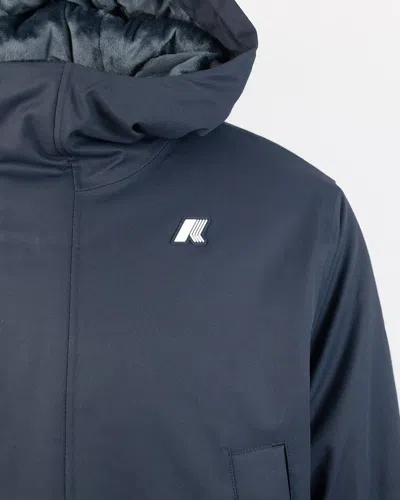 K-way Hooded Logo-patch Jacket In Blue