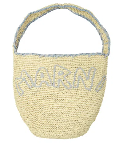 Marni Medium Nassa Raffia Hobo Bag In Nude