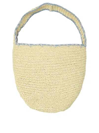 Marni Medium Nassa Raffia Hobo Bag In Nude