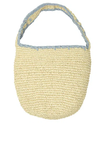 Marni Medium Nassa Raffia Hobo Bag In Nude