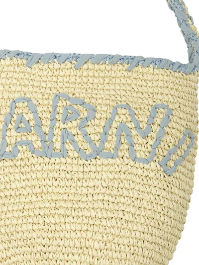 Marni Medium Nassa Raffia Hobo Bag In Nude