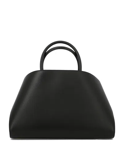 Ferragamo Structured Leather Shoulder Bag In Black