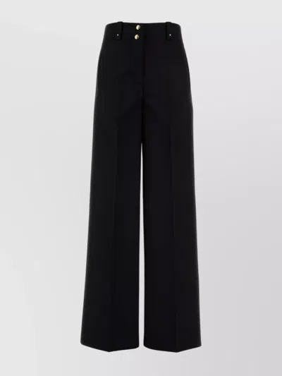Moncler Wide-leg High Waist Palazzo Pant With Button Detailing In Black