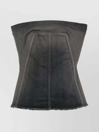 Rick Owens Strapless Panel Detailing Top In Gray