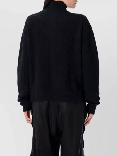 Rick Owens Black Porterville Fisherman Tabard Turtleneck In Blue