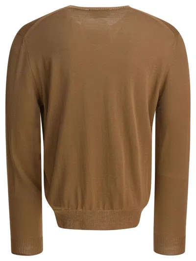 Alexander Mcqueen Skull Pattern Sweater Knitwear Beige In Brown